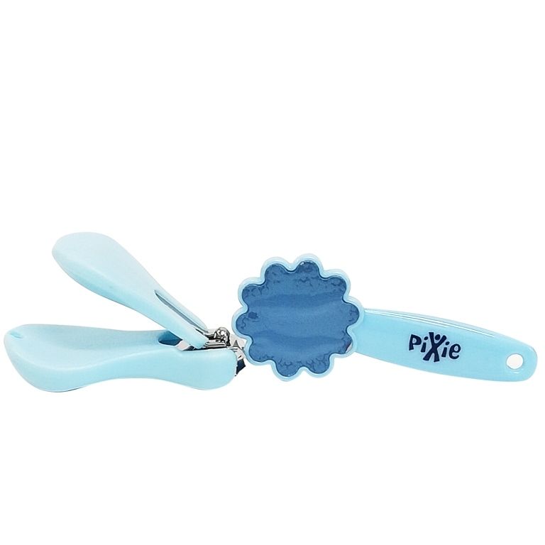 Pixie Baby Nail Cutter & File + Baby Scissors - Blue/White