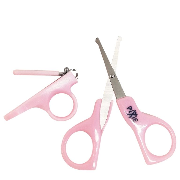 Pixie - Baby Nail Cutter Set + Baby Nail Cutter & Scissors - Pink