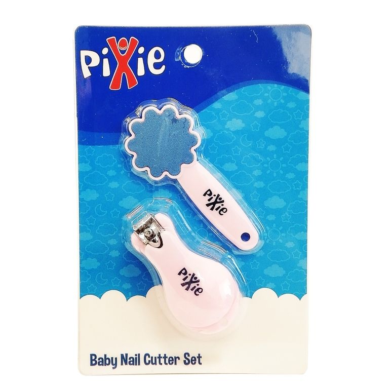 Pixie - Baby Nail Cutter Set + Baby Nail Cutter & File - Pink