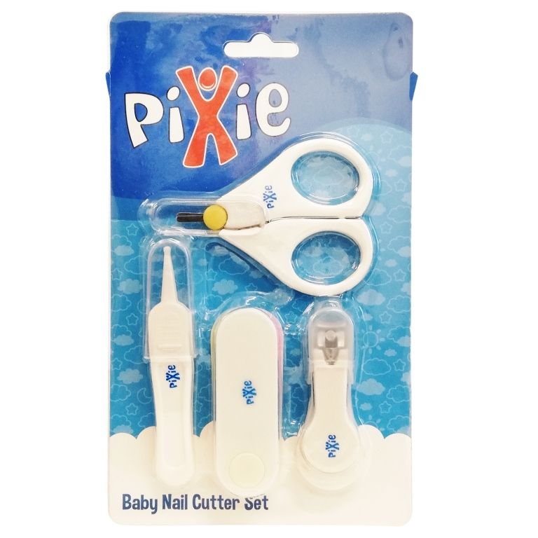 Pixie - Baby Nail Cutter Set + Baby Nail Cutter & File - Pink