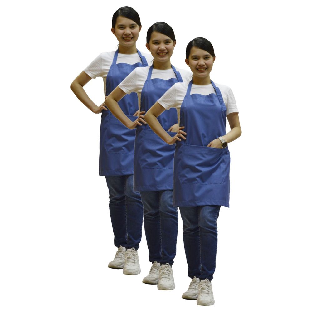 Veronica - Polycotton Apron Pack Of 3 - Royal Blue