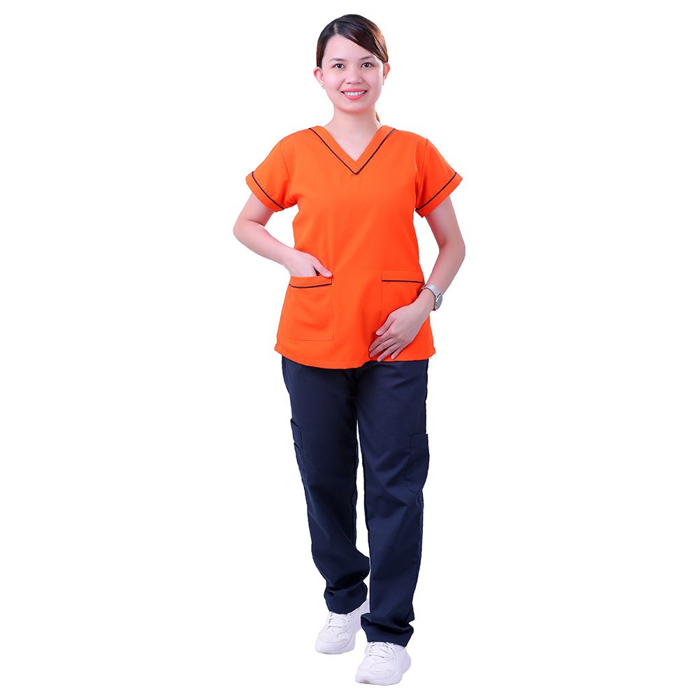 Veronica - Polycotton Medical/Scrub Uniform Set - Orange