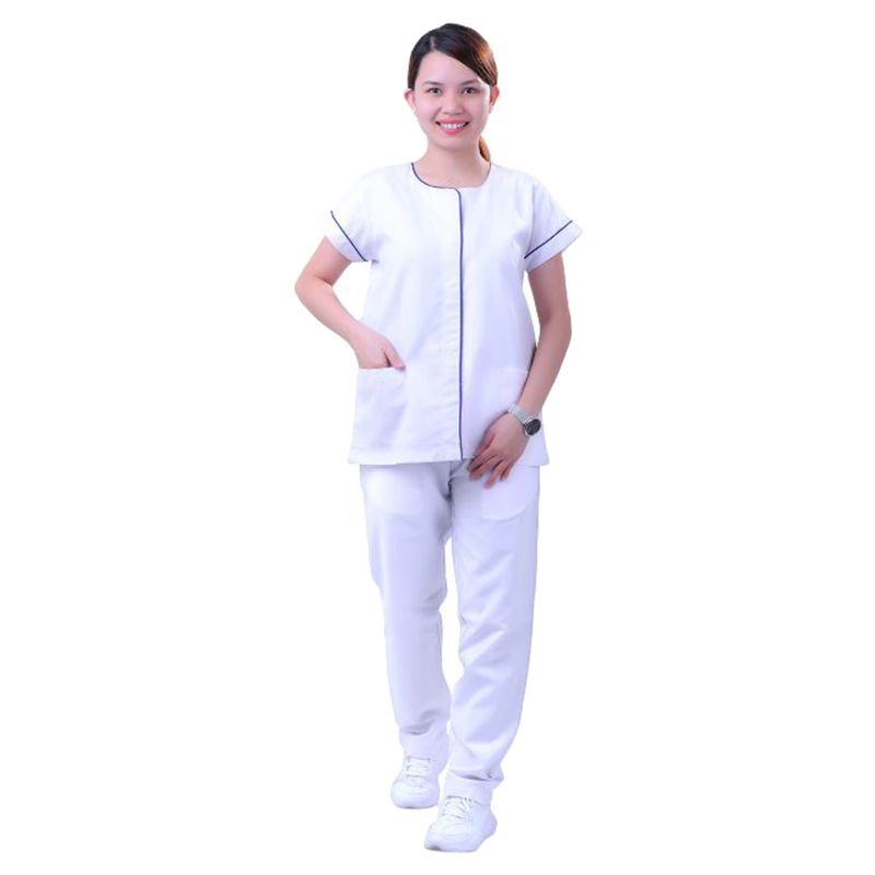 Veronica - Ladies Scrub Suit/Medical Set Uniform - Off White