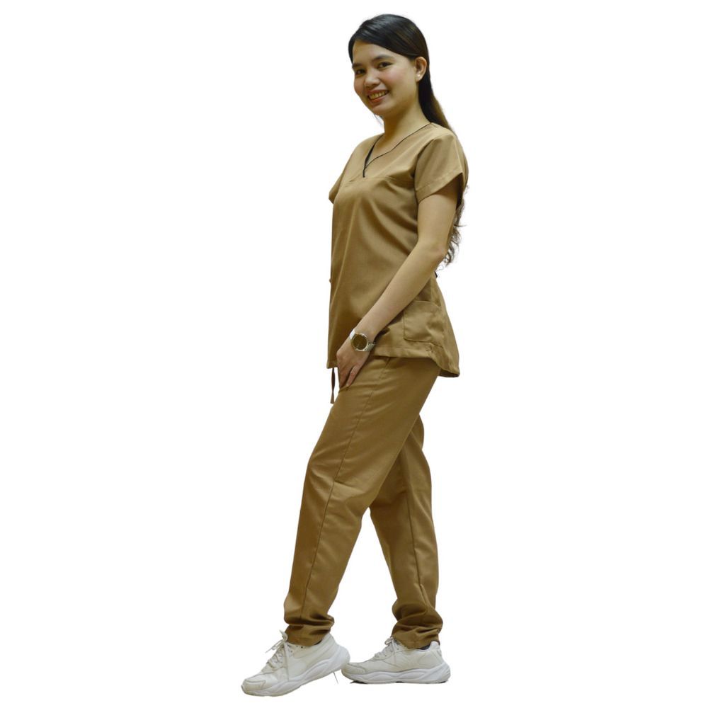 Veronica - PolyCotton Scrub Suit/Medical Uniform - Brown