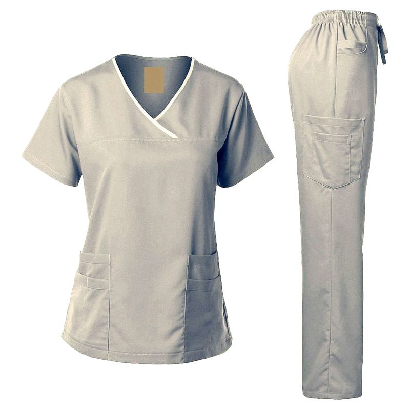 Veronica - Scrub Suit Set Uniform For Ladies - Light Grey