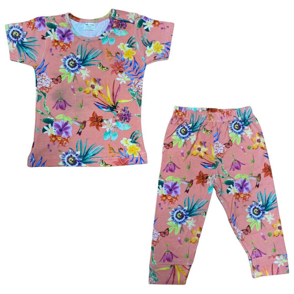 Veronica - Floral Print T-Shirt & Pyjama Pant - 2pc-Set