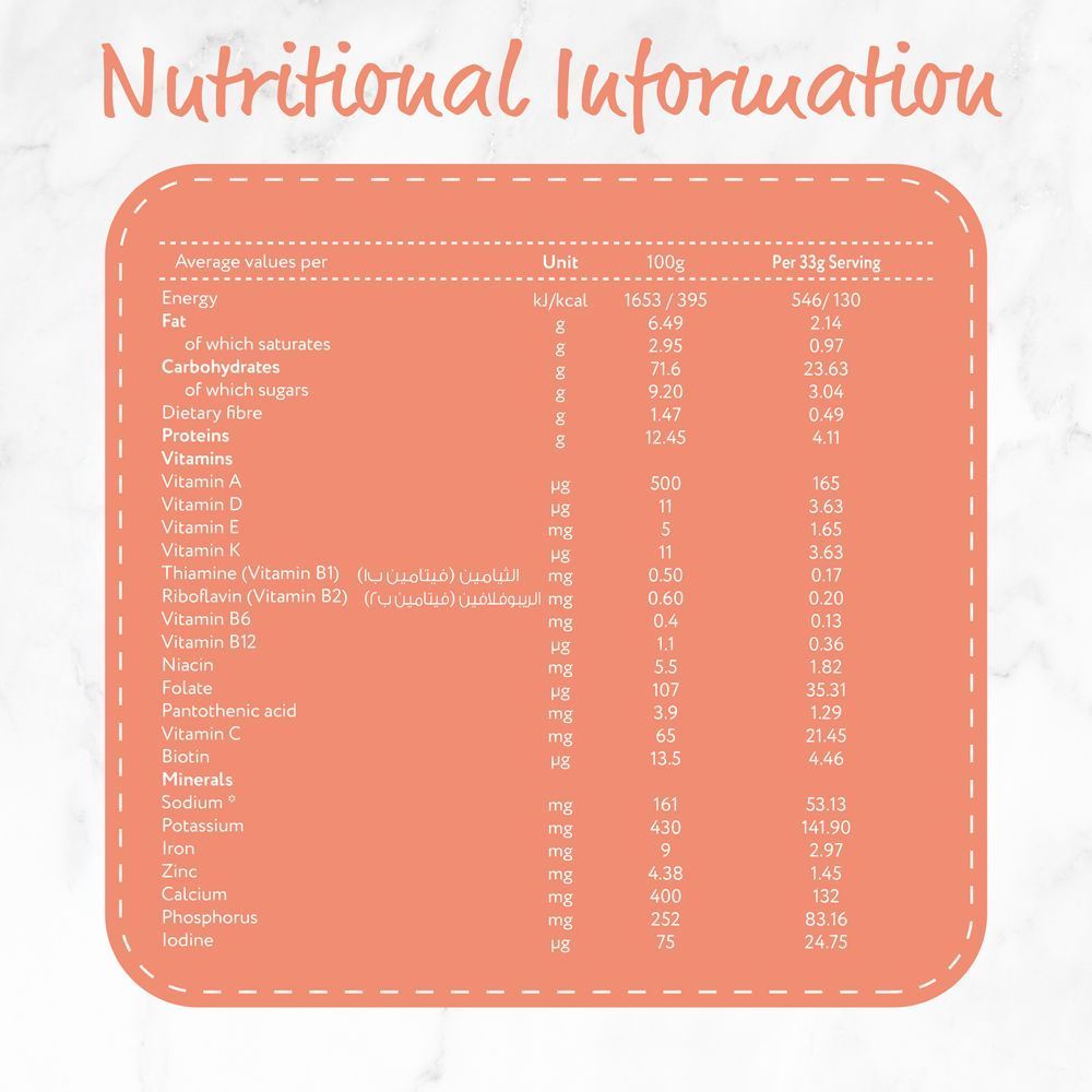  Bibena -  Baby Wheat & 5 Fruits Cereal  - 250g