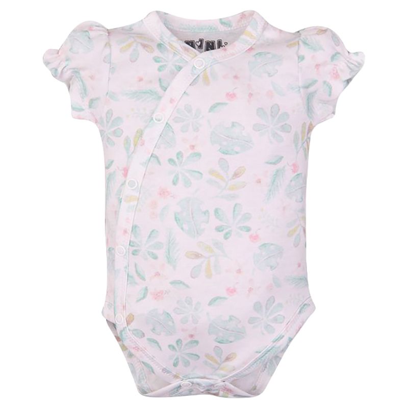 Nini - Flowers Design Organic Infant Bodysuit - Pink