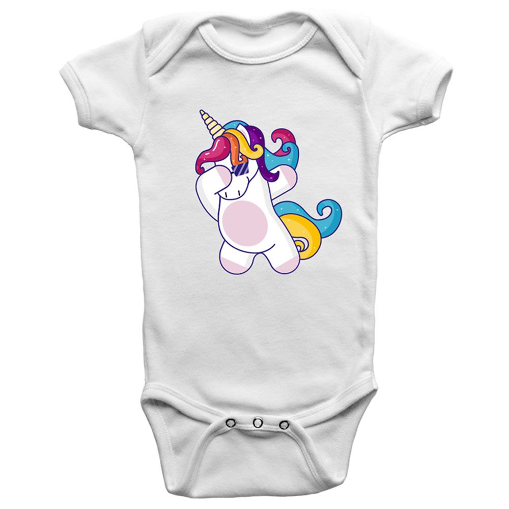 Twinkle Hands - Dab Unicorn Bodysuit - White