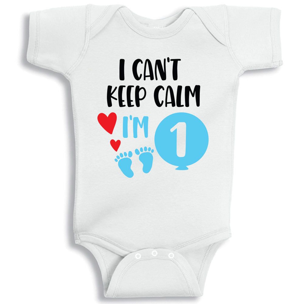 Twinkle Hands - I Cant Keep Calm I Am One Boy Onesie