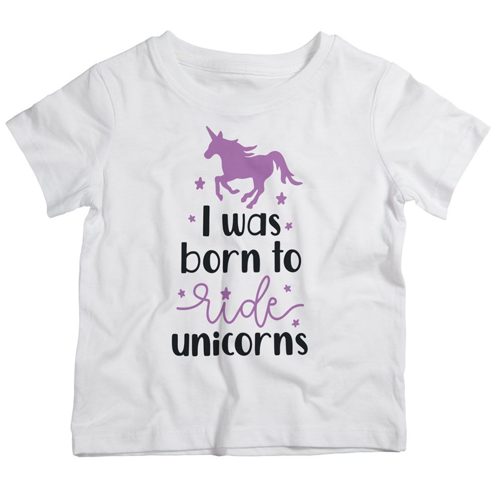 Twinkle Hands - Born To Ride Unicorns T-Shirt - White