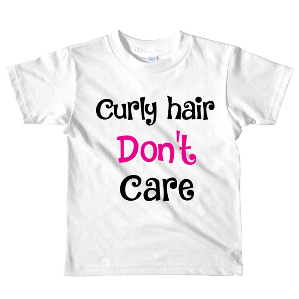 تونكل هاندز تي شيرت Curly Hair Don t Care أبيض