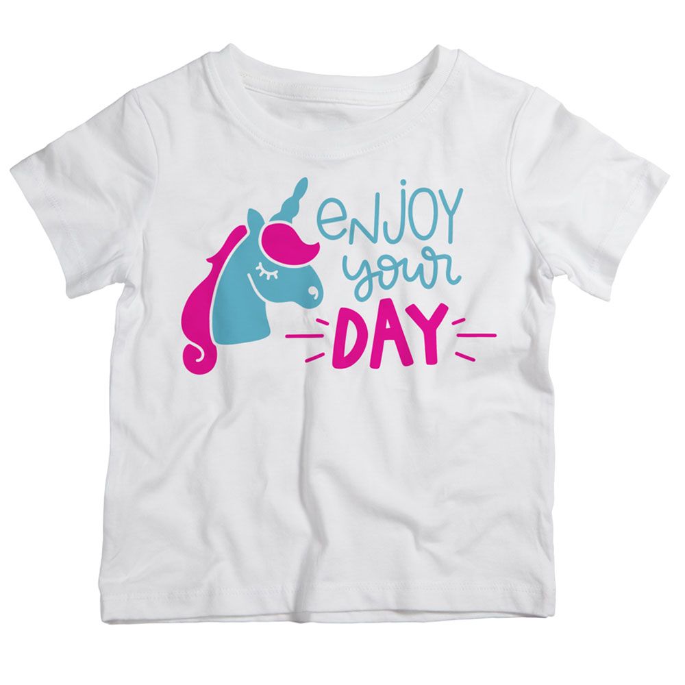 Twinkle Hands - Enjoy Your Day Unicorn T-Shirt - White