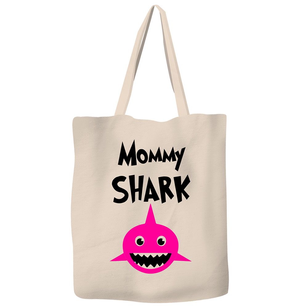 Save The Ocean - Durable Canvas Tote Eco Bag - Mommy Shark