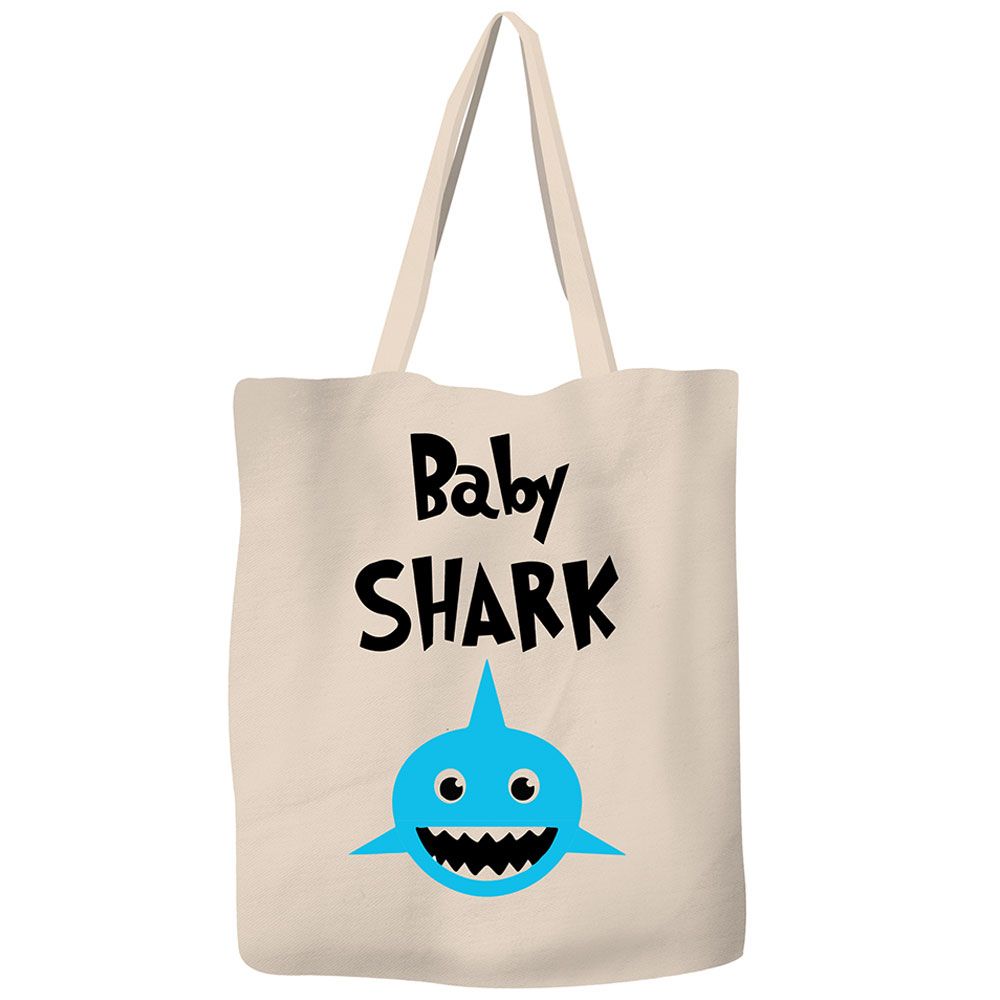 سيف ذا أوشن- شنطة يد من الكتان المتين صديق للبيئة - Baby Shark