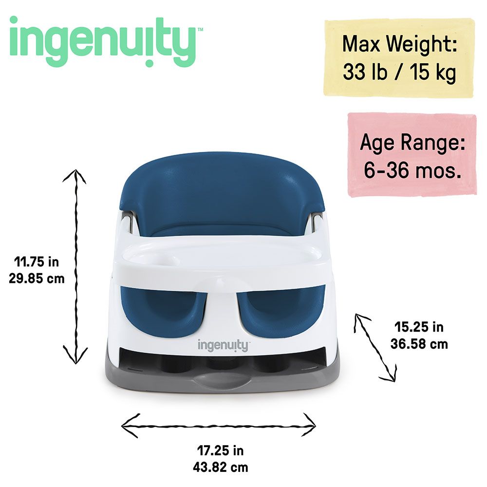 Ingenuity - 2-In-1 Baby Base Seat - Night Sky Blue