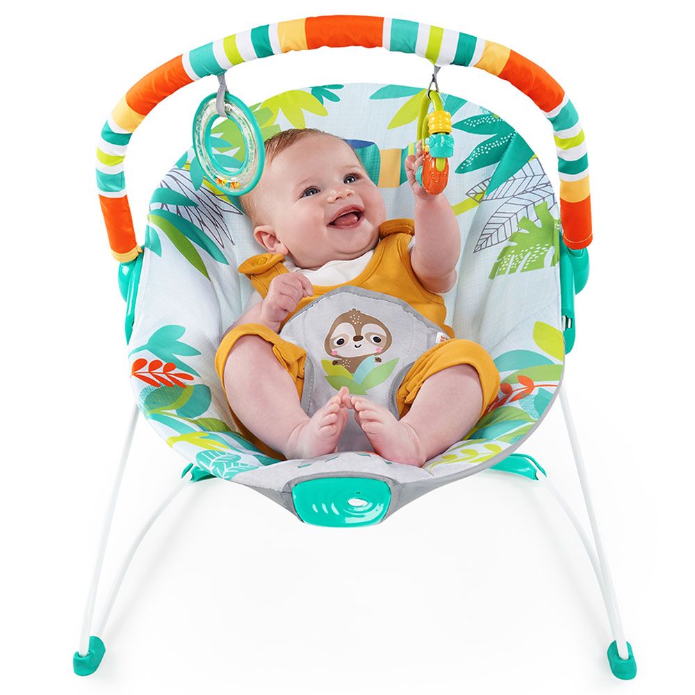 Bright Starts - Rainforest Vibes Vibrating Bouncer - Blue