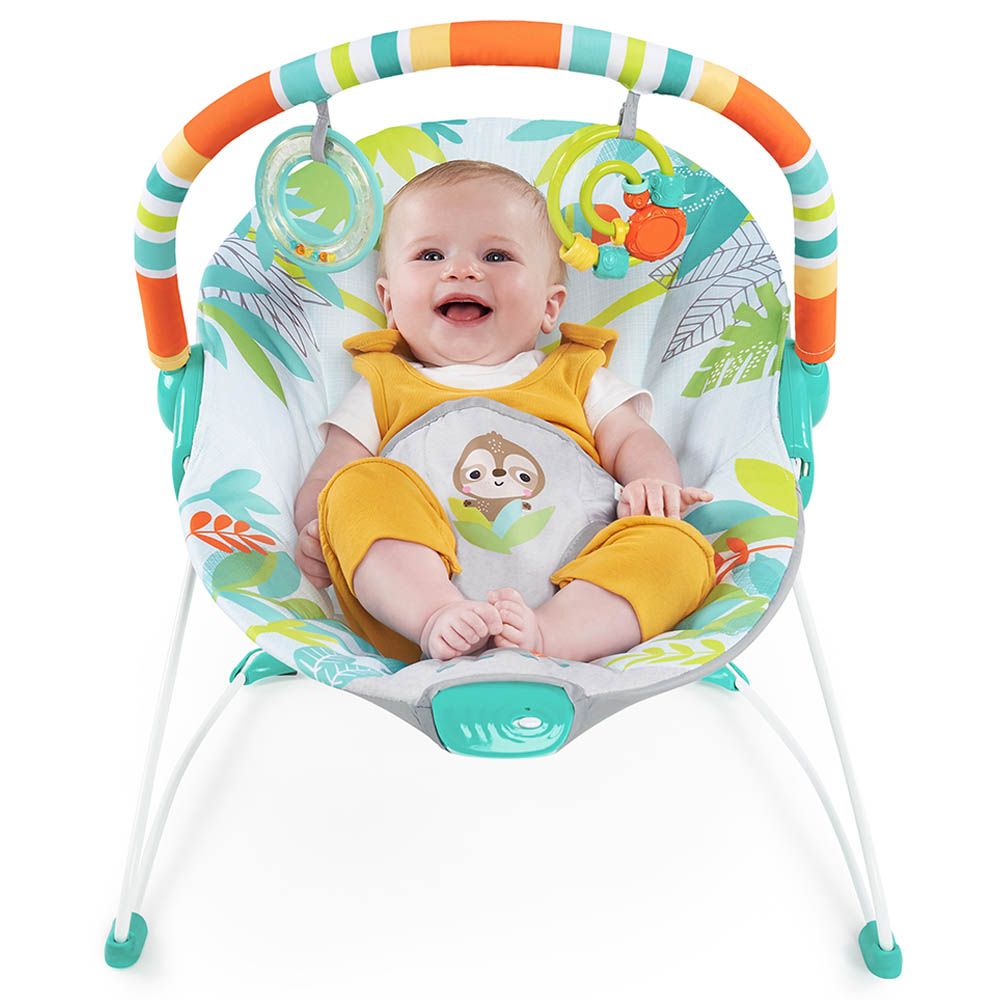 Bright Starts - Rainforest Vibes Vibrating Bouncer - Blue