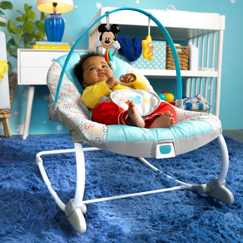 Bright Starts - Mickey Mouse Infant To Toddler Rocker - Blue