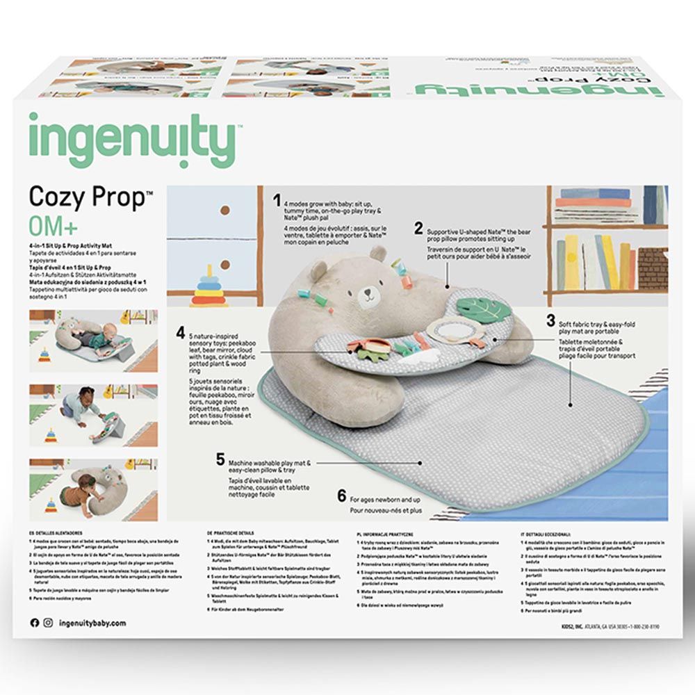 Ingenuity - 4-In-1 Cozy Prop Sit Up & Activity Mat