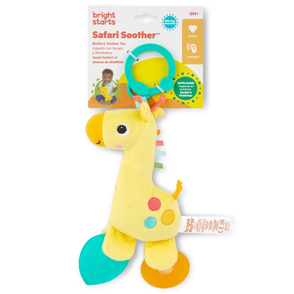 Bright Starts - Safari Soother Rattle & Teether Toy - Giraffe