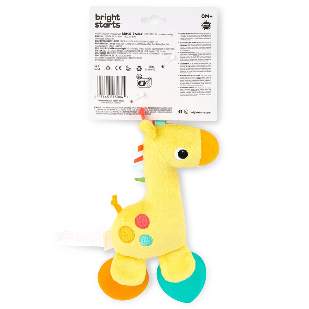 Bright Starts - Safari Soother Rattle & Teether Toy - Giraffe