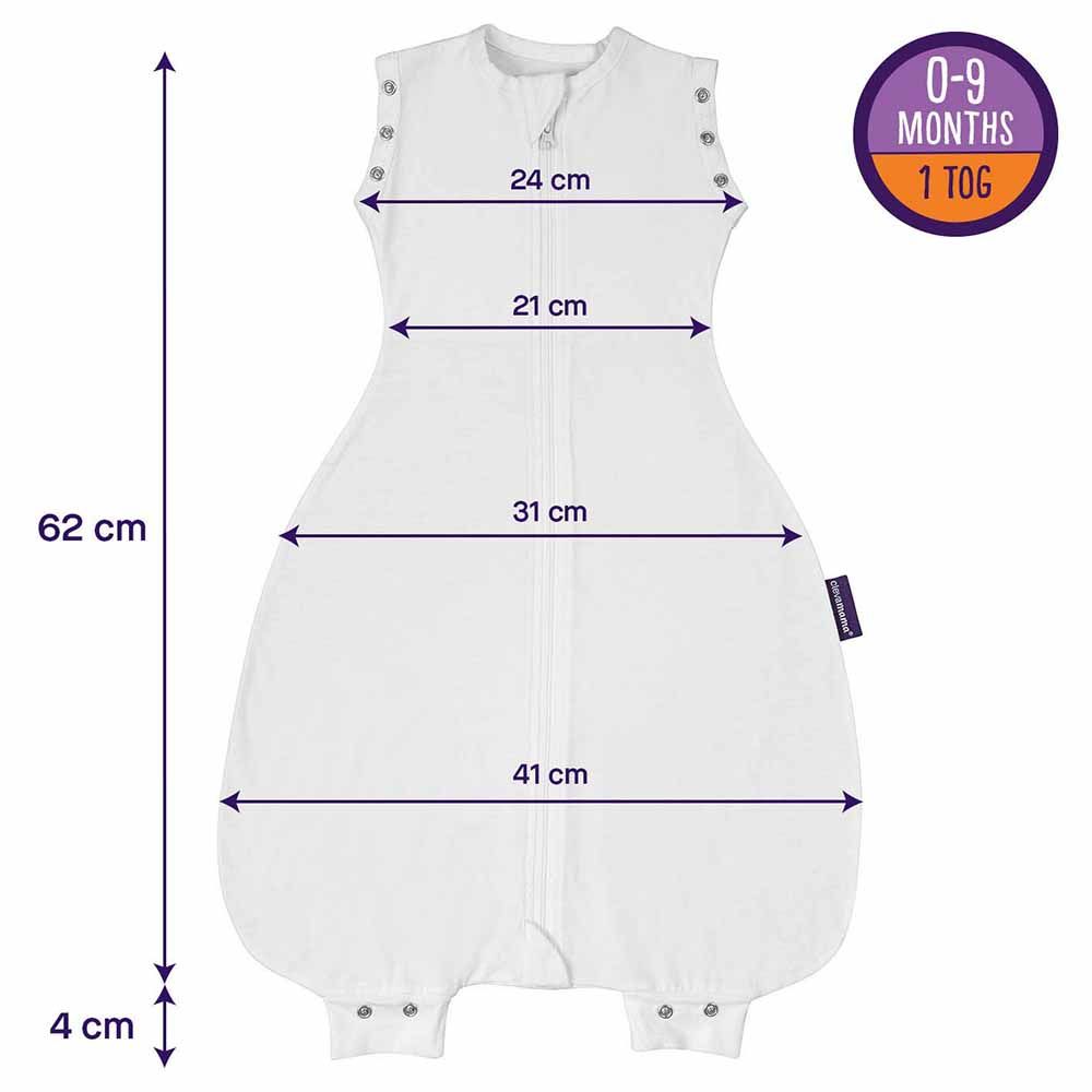 Clevamama - Nite Nite Romper & Sleeping Bag 1 Tog - 3-in-1 - White