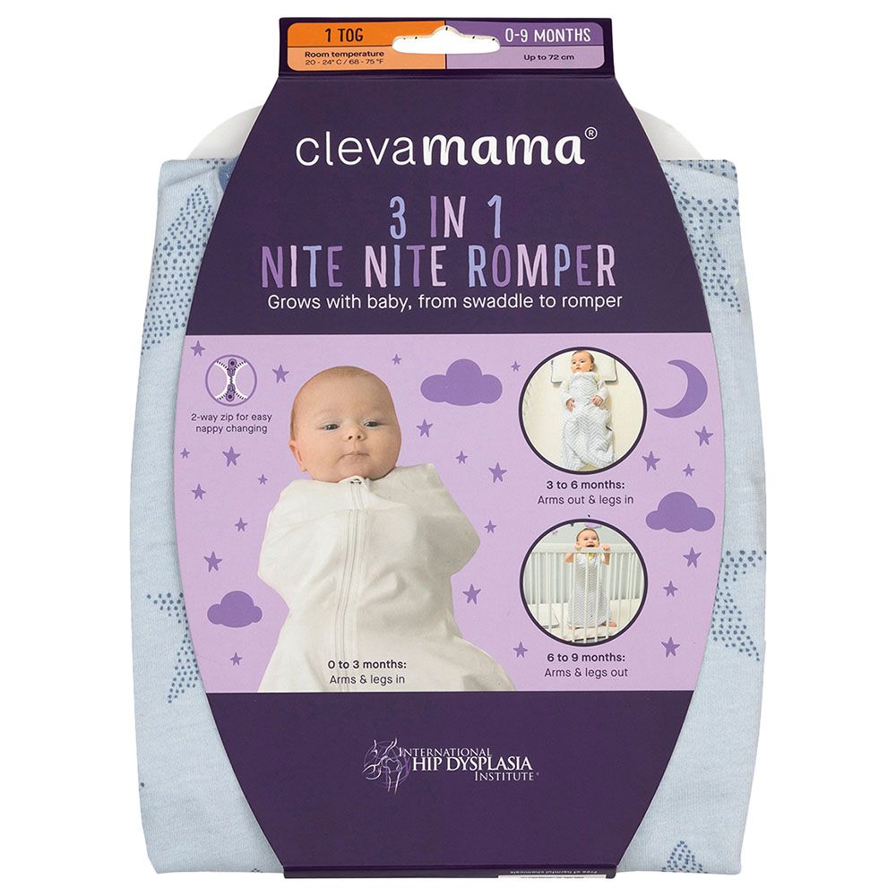 Clevamama - Nite Nite Romper 1 Tog - 3-in-1 - Blue