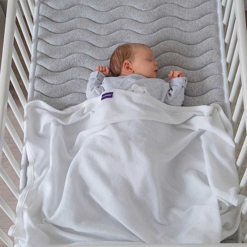 Clevamama - Waffle Weave Cotton Blanket Crib - 70x90cm - White