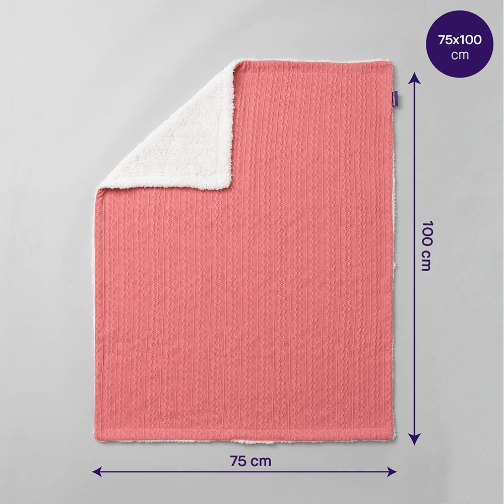 Clevamama - Luxe Sherpa Baby Blanket - 75x100cm - Pink