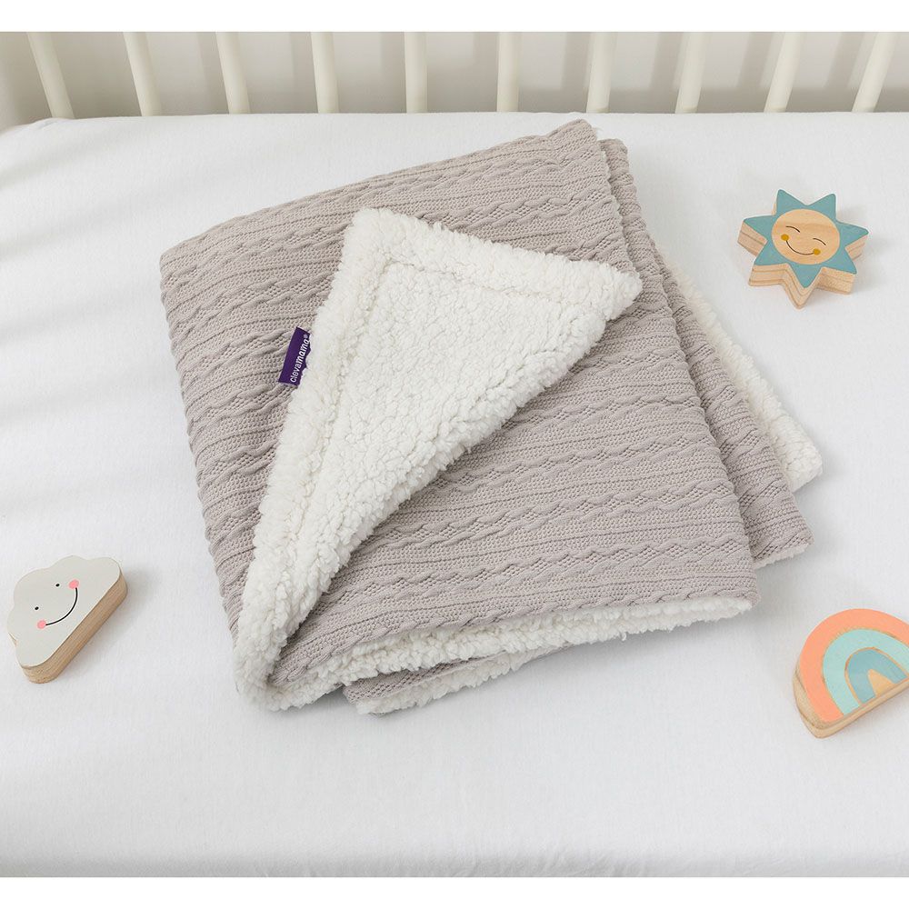 Clevamama - Luxe Sherpa Baby Blanket - 75x100cm - Grey