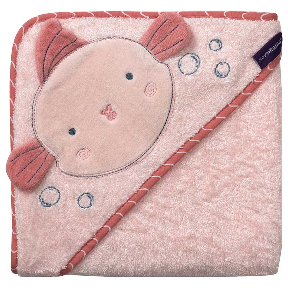 Clevamama - Bamboo Apron Baby Bath Towel - Pink