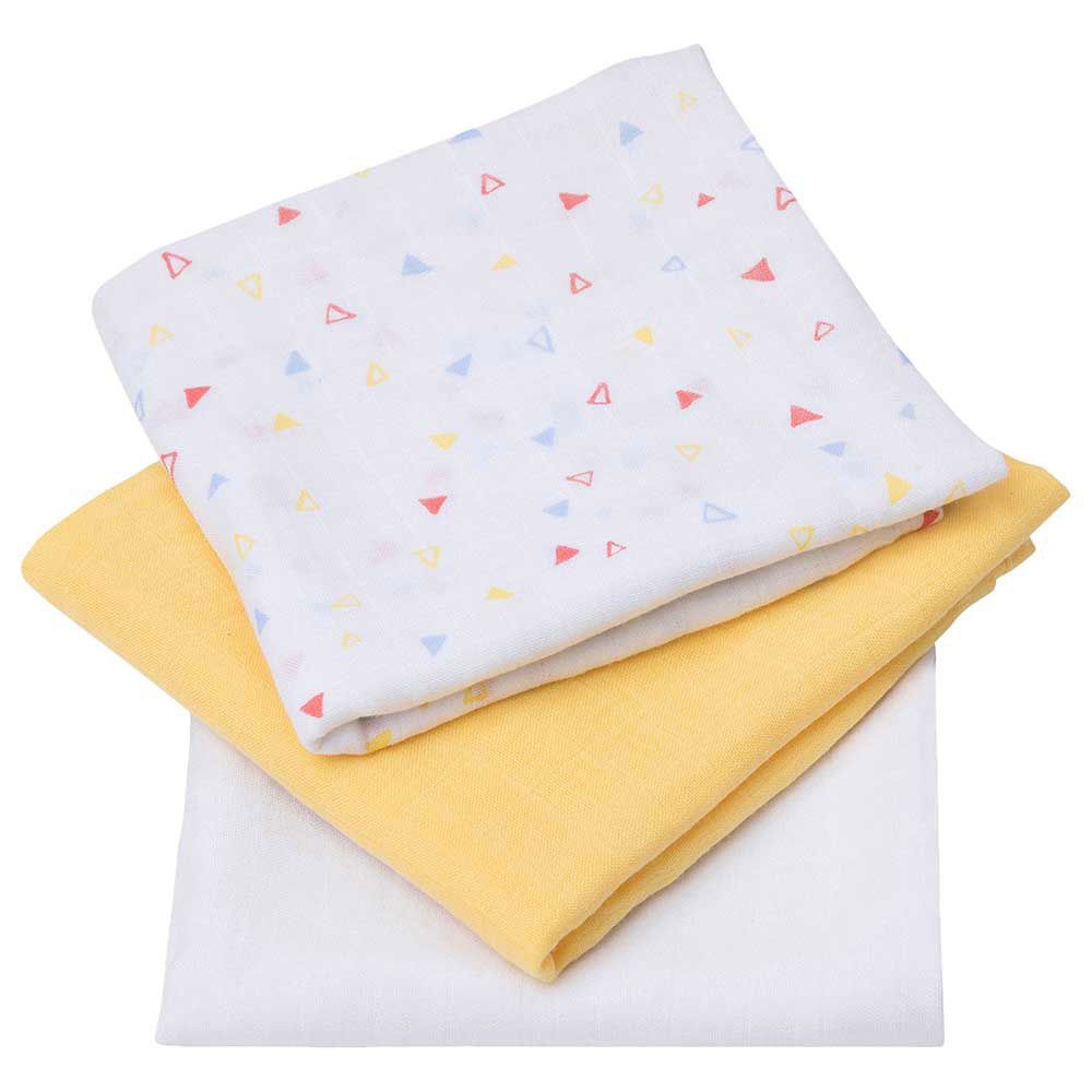 Clevamama - Muslin Cloth Set - Yellow - Pack Of 3