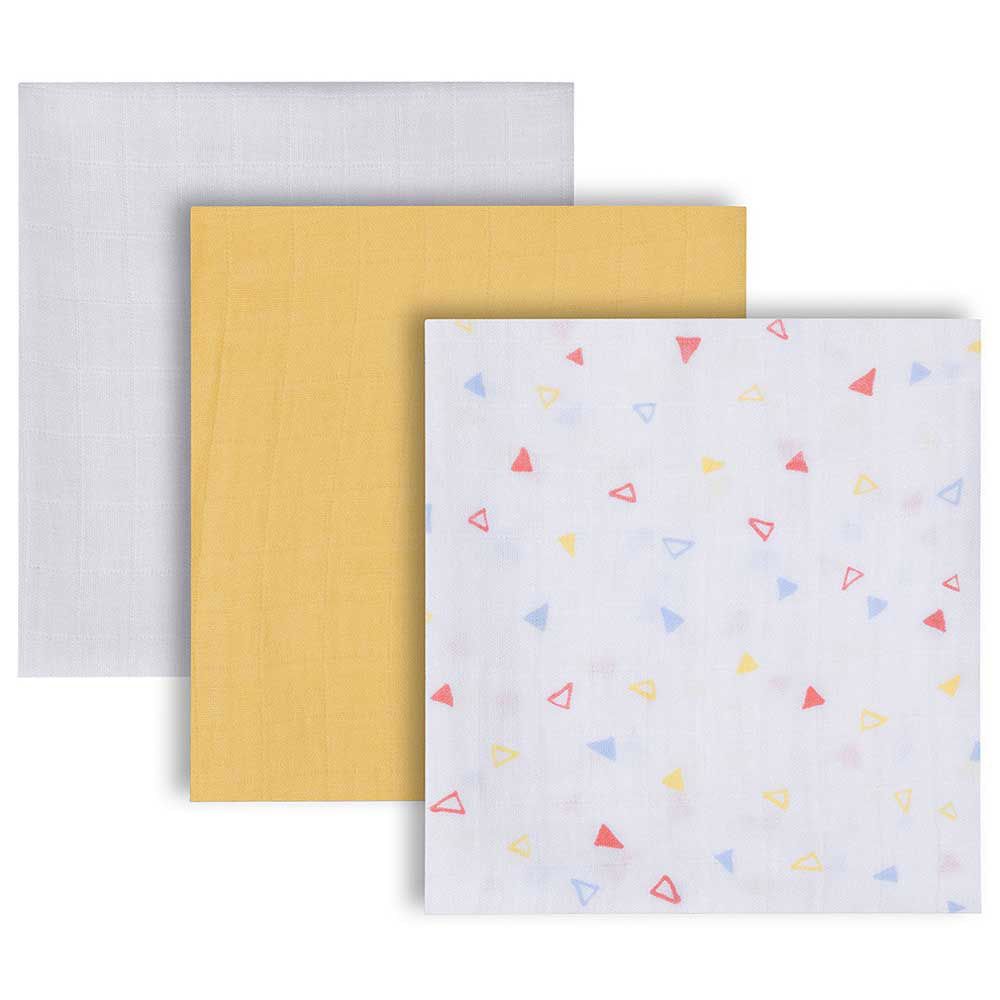 Clevamama - Muslin Cloth Set - Yellow - Pack Of 3