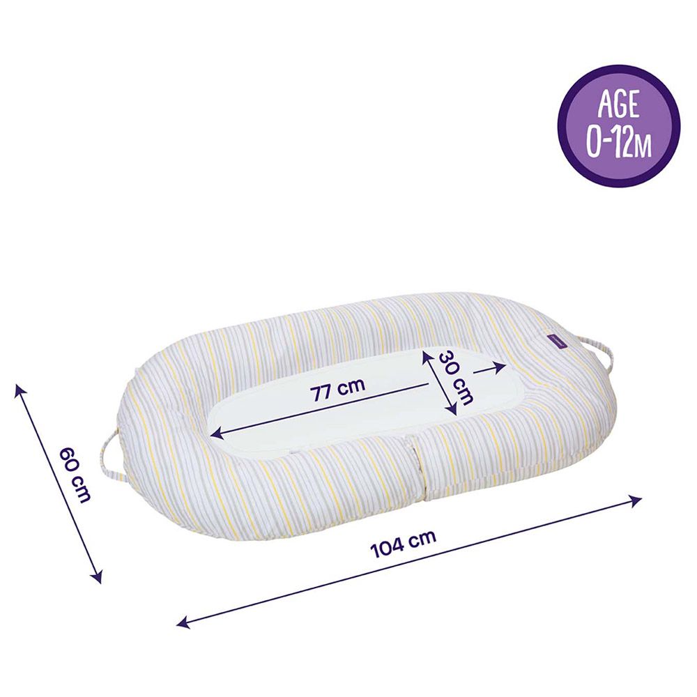 Clevamama - Mum2Me Maternity Pillow & Baby Pod - Grey /Yellow