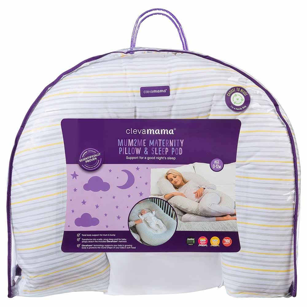 Clevamama - Mum2Me Maternity Pillow & Baby Pod - Grey /Yellow