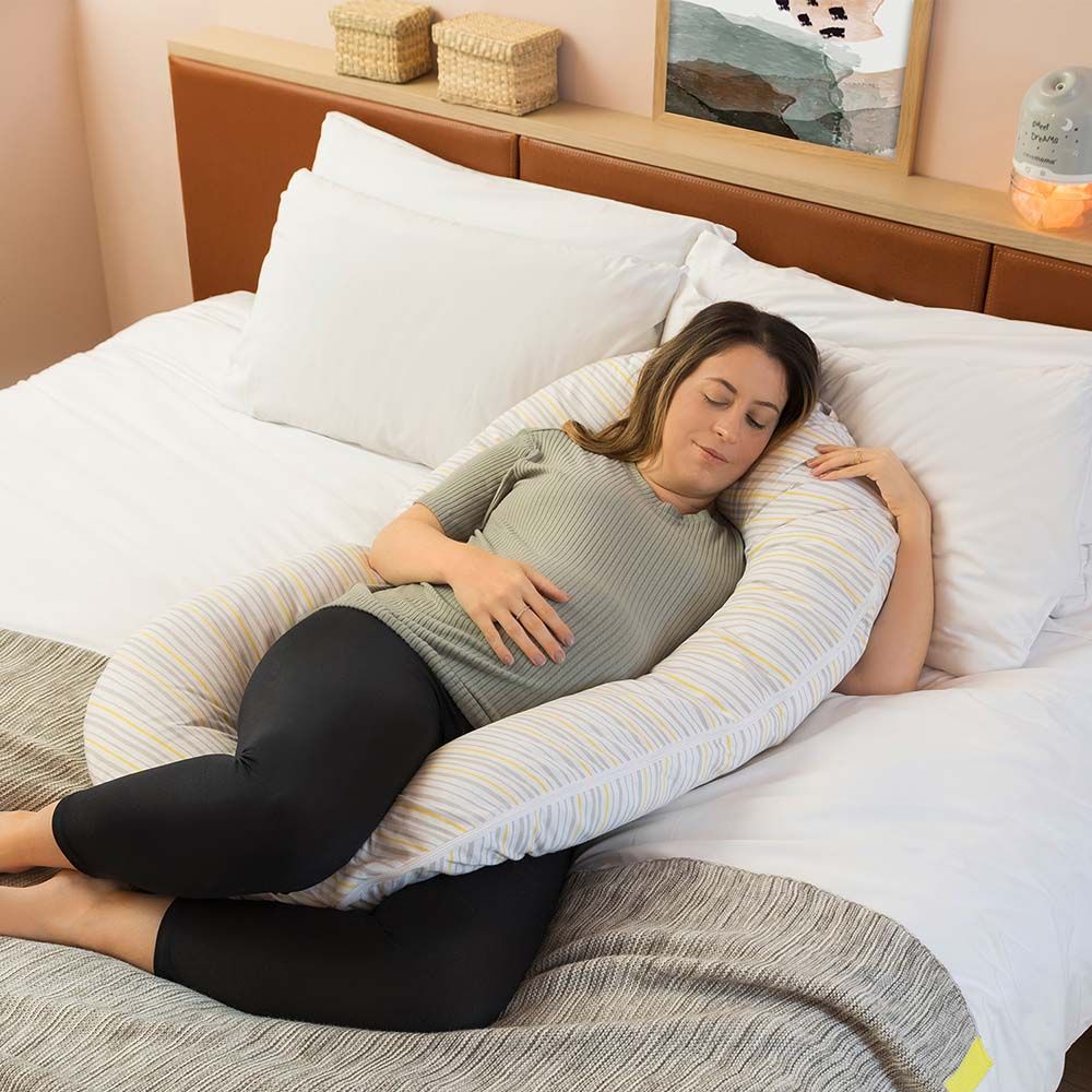 Clevamama - Mum2Me Maternity Pillow & Baby Pod - Grey /Yellow