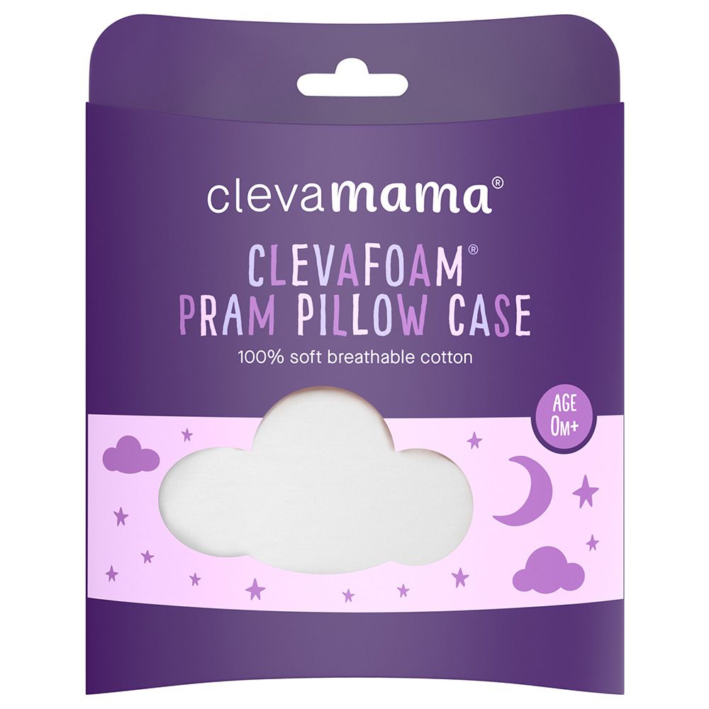 Clevamama - Pram Pillow Case Only - White