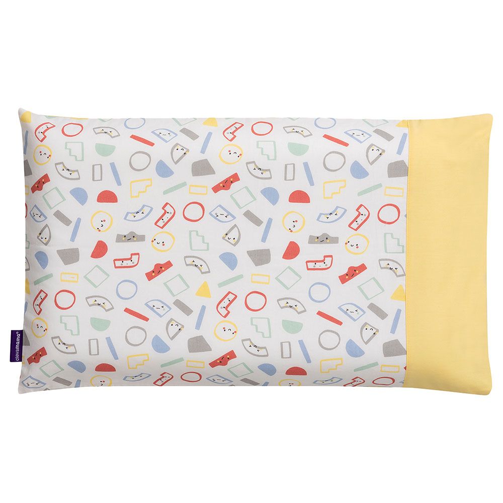 Clevamama - Pram Pillow Case - Grey/Yellow