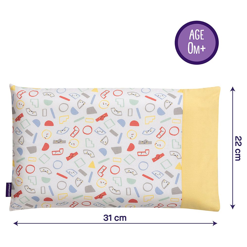 Clevamama - Pram Pillow Case - Grey/Yellow