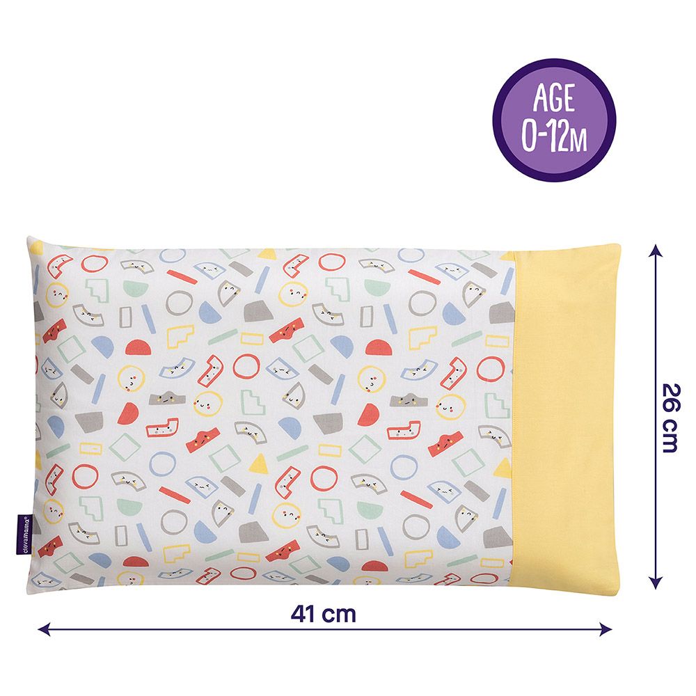 Clevamama - Baby Pillow Case - Grey/Yellow