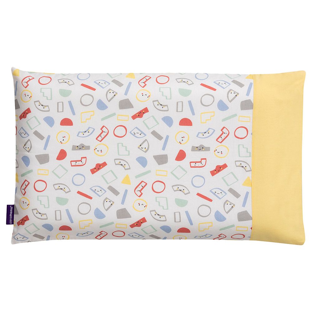 Clevamama - Toddler Pillow Case - Grey/Yellow