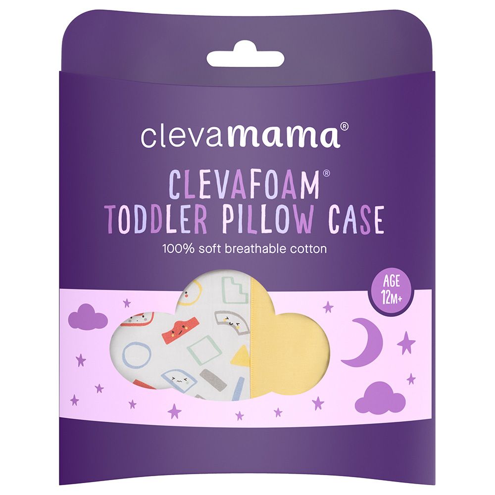 Clevamama - Toddler Pillow Case - Grey/Yellow