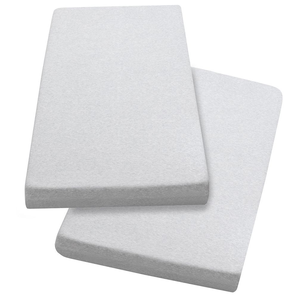 Clevamama - Jersey Cotton Fitted Sheets - Pack of 2 - Melange Grey