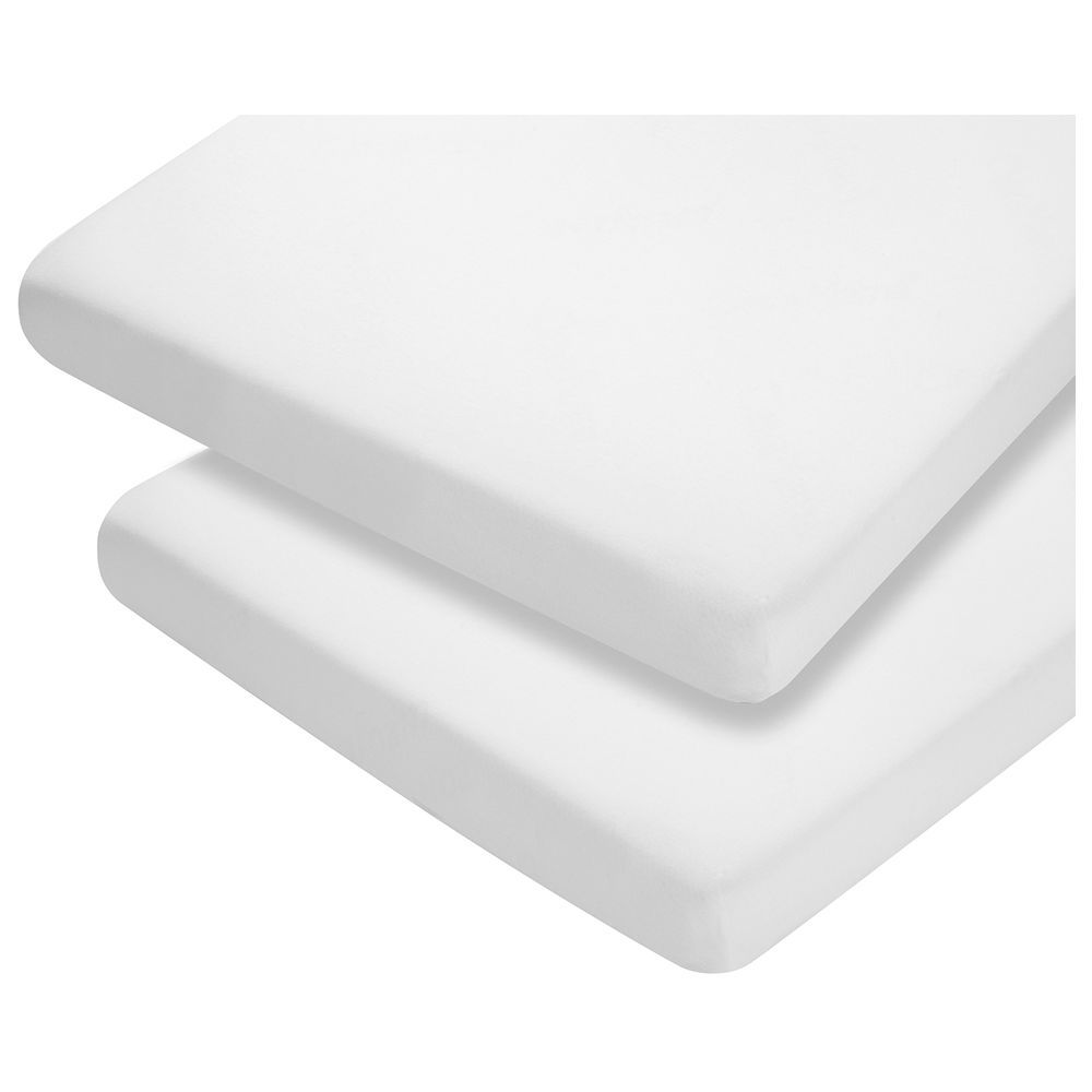 Clevamama - Cotton Fitted Sheets For Crib - Pack of 2 - White