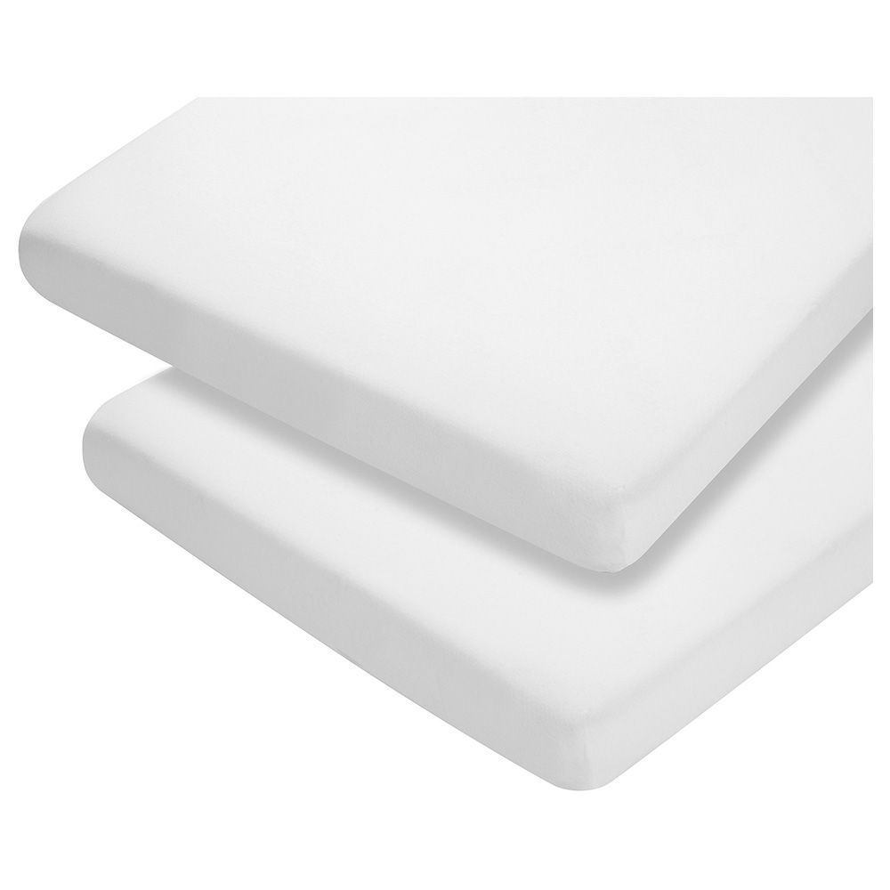 Clevamama - Jersey Cotton Fitted Sheets - Pack Of 2 - 70x140cm - White