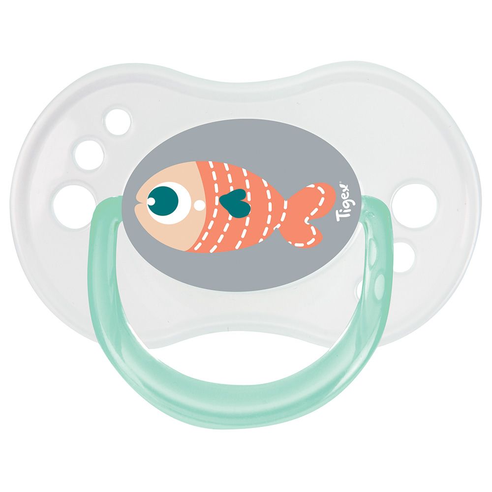 Tigex - Reversible Silicone Pacifiers 6m+ - Pack of 3 - Green - Green