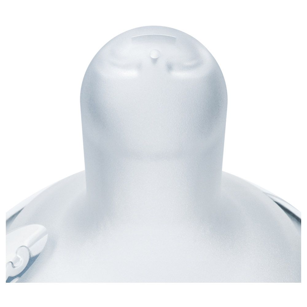 Tigex - 3 Speed Wide Neck Silicone Teats 6m+ - Pack of 2 - Clear