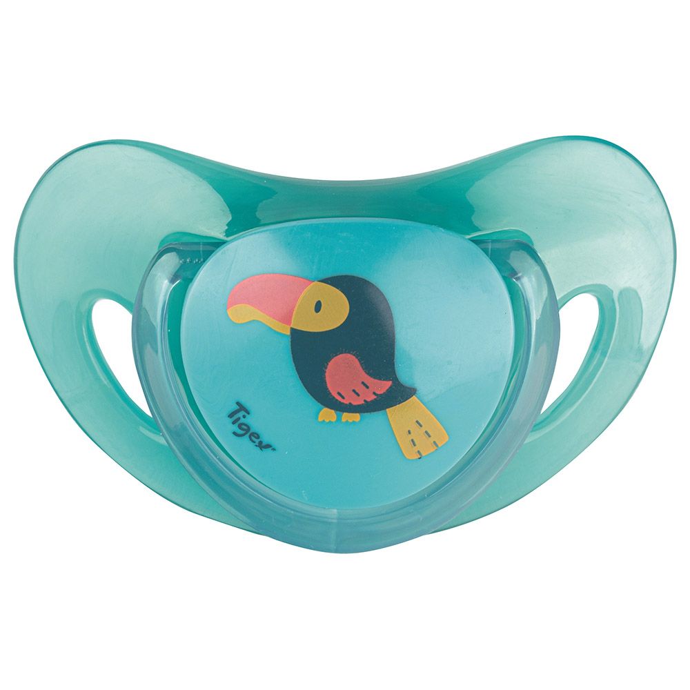 Tigex - Smart Silicone Pacifiers 0-6m - Pack of 2 - Toucan Boy - Blue