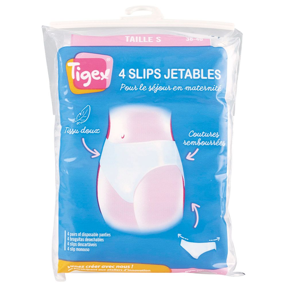 Tigex - Disposable Panties Size S - Pack of 4 - White